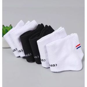 Set 10 đôi tất cổ ngắn cotton co giãn 4 chiều thấm hút mồ hôi đệm chân êm phù hợp đi học đi làm đi chơi