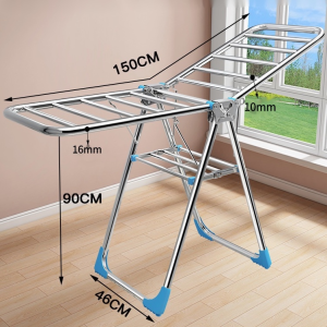 Foldable Sampayan Sturdy Standing Clothes Rack Drying Rack / Clothes drying Stand / Dual-Wing clothes drying rack / Clothes Drying stand - Stainless Steel or Carbon Steel  Indoor & outdoor Foldable Suit to Balcony or Landed property