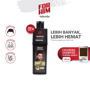MIRANDA For Him Shampoo Color Pewarna Rambut Botol 140ml | Natural Black | Dark Brown
