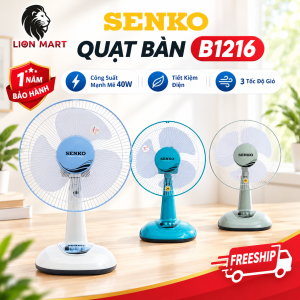 Quạt Bàn Senko B1216 - Công Suất Mạnh Mẽ 47W Motor Bạc Thau Siêu Bền Vận Hành Êm Bảo Hành 12 Tháng