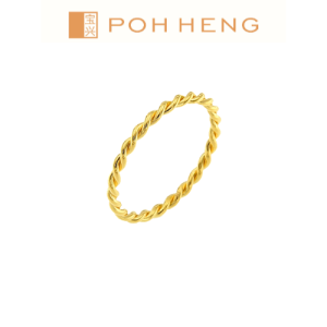 Poh Heng Jewellery 22K Rope Ring in Yellow Gold[Price By Weight]