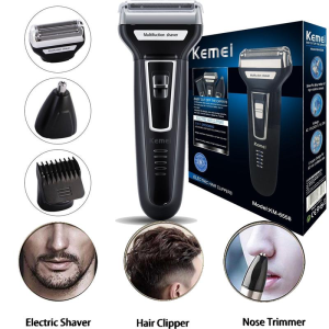 Alat Cukur Rambut Elektrik Kemei KM-6558 3IN1 Hair Clipper Shaver Trimmer Wireless Reachrageable Portable 1 Set