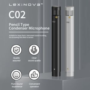 (HD1)C02 Dual Condenser Pencil Microphones Set Black and Silver Capture Crisp Lively Sounds for Acoustic Guitar Small Microphone for Vlogging Set Mikrofon Pensil Kondensor Berkembar C02 Hitam dan Perak Menangkap Bunyi Jelas dan Hidup untuk Gitar