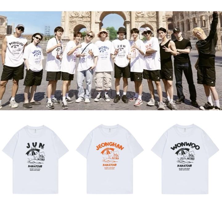 NANATOUR NANAbnb WONWOO Tシャツ NANATOUR NANAbnb WONWOO Tシャツ SEVENTEEN Nana Tour Print Shirt
