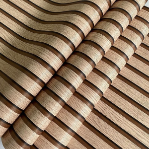 45*300cm Wood Panel for Wall Paper Peel and Stick Wallpaper Brown Striped Wood Slat Contact Paper Removable Self Adhesive Faux Wood Grain Wall Covering 3D Wood stripes Wallpaper PVC Self Adhesive Waterproof Sticker home decor for Living Room Bedroom