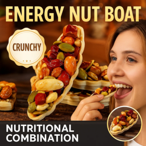 A Bite Full of Ingredients! Nuts Boat Crisps Walnut Kernels Red Dates Peanuts Cashew Almonds Snacks for Pregnant Women坚果小船酥核桃