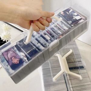 NOWNICE Plastic Game Cards Storage Box Large Capacity Transparent Game Card Organizer  Multi-Purpose Football Stars Trading Card Storage Box