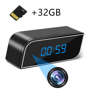 Concealed Camera Wireless Mini Clock Camera Supports WiFi Night Vision IP HD 4K Camera Used for Home and Office Surveillance Nanny Network Camera