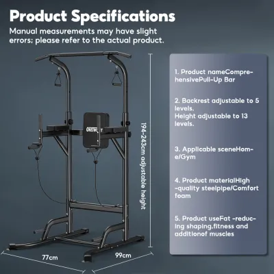 OneTwoFit Xà đơn xà kép Có đệm Pull Up Bar 6 điều chỉnh độ cao Dễ dàng hỗ trợ 150kg Dễ dàng cài đặt