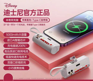 5000mAh Disney Capsule Charging Treasure Mini Portable Cute Fast Charging With Line Pocket Mobile Power Supply