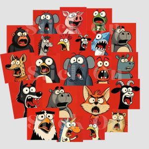 Stick on - Combo 18 sticker hoảng hốt chống nước sticker dán laptop điện thoại đàn guitar bình nước mũ bảo hiểm...