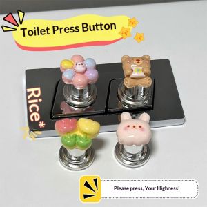 Dễ thương phim hoạt hình vòi xịt vệ sinh nút Bìa thiết lập cho đồ trang trí phòng tắm thiết kế đẩy sáng tạo với động vật và họa tiết hoa