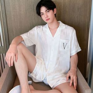Pajamas Short-Sleeved Shorts Thin Ice Silk Style Summer Silk Loungewear Suit