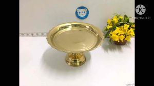 Brass Byfa F1085 พานโตกหล่อใหม่ทองเหลือง ขนาด 14 นิ้ว พานทองเหลือง พานสูงมีฐาน โตกหล่อ ทองเหลือง แท้ 2600 กรัม