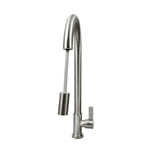 BAOKEMO Stainless Steel Pull-Out Kitchen Faucet with Adjustable Sprayer – Single Cold Water Sink Faucet