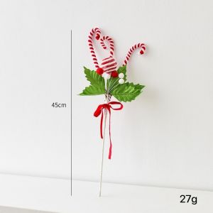 【LonlyDance】ลูกบอลและไม้คริสต์มาส สําหรับตกแต่งต้นคริสต์มาสDIY การออกแบบไม้เท้า ของตกแต่งคริสต์มาส