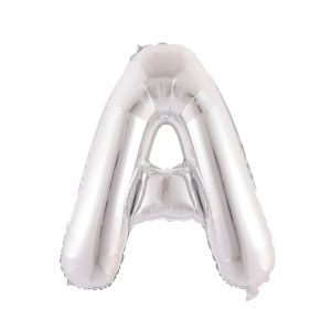 16 Inch - Silver Letters & Numbers Foiled ABC Balloons