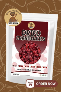 SuperNuts PH Premium Dried Cranberries | Sweet & Tart Healthy Dried Fruit Snack for Salads Oatmeal & Baking | 100g 250g 500g 1kg