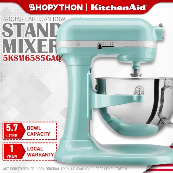 KITCHENAID 6Quart Artisan BowlLift Stand Mixer 5KSM6585GAQ Aqua Sky