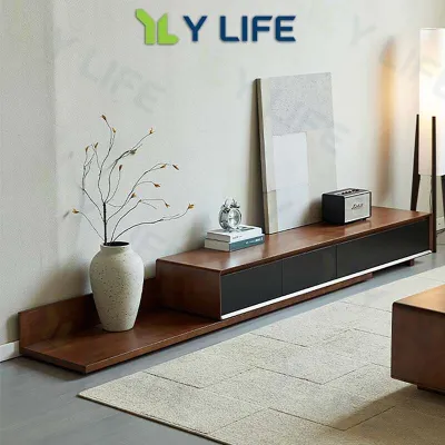 YLife Wabi-Sabi 1.2M-3.8M Extendable TV Console Cabinet Stretch with Drawers Cabinet TV Storage Cabinet For Living Room