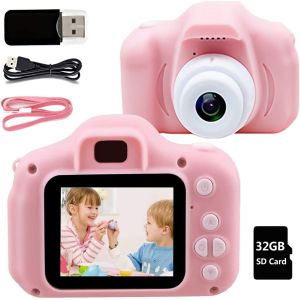 Mini Toy Camera For Kids HD Camera 1080P Real Camcorder Rechargeable Waterproof 2 inch Display Screen 8 Million Pixel Kids Camera For Birthday/Festival/Educational Gift