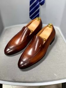 FELIX CHU Designer Fashion Mens Loafers Leather Handmade Black Brown Casual Business Dress Shoes Party Wedding Mens Footwear2026