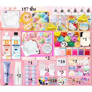 【Moucter】 ชุดทำทาบะสกุชชี่ DIY แม่พิมพ์และอุปกรณ์เสริม เซตทำสกุชชี่เยลลี่หนึบ เหนียว นุ่ม หนึบ Skin safe