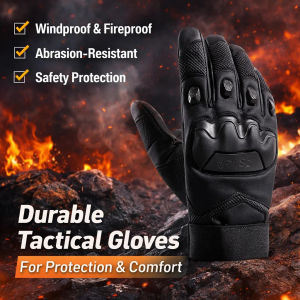 Wear-resistant Fire-resistant Tactical Gloves Military Windproof Boxing Fighting Hard Knuckle Cycling Half Finger Outdoor Tactical Gloves