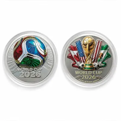 3D Metal Alloy 2026 Football World Cup Commemorative Coin 1pc Souvenir Gift