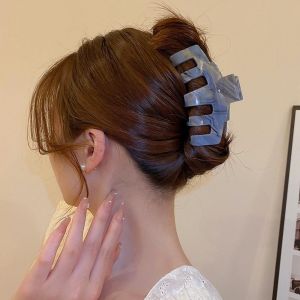 XIELISA Sáng Tạo Thanh lịch Phụ kiện đội đầu dự tiệc Quà tặng cho bé gái Kẹp tóc lớn Kẹp tóc hình học Kẹp cá mập Hàn Quốc Kẹp tóc nữ Kẹp tóc Acetate Chữ cái