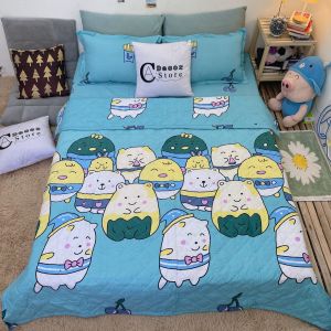Bộ Chăn Ga Gối Cotton Poly Gấu Xanh Chất Liệu Thoáng Mát Kích Cỡ Đa Dạng By. C.A Decor Store