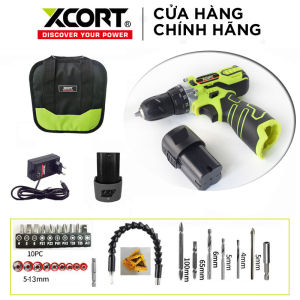 Máy khoan cầm tay máy khoan mini chính hãng 12v XCORT 2 PIN Kèm phụ kiện