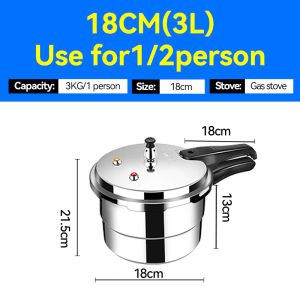 ETD Pressure Cooker 3L 4L 5L 7L 9L Domestic Gas Aluminum Alloy Pressure Cooker Multi-Function Non-Stick Cooker pressure cooker induction Capable Of Steaming Stewing Boiling And Fast Cooking Anti Scald Handle Safety Valve