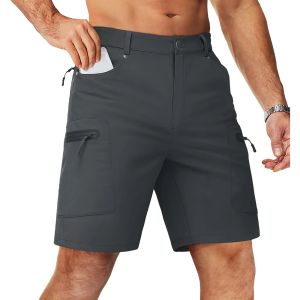 TACVASEN Summer Cargo Shorts Mens Quick Dry Hiking Fishing Shorts Multi-pockets Stretch Waist Casual Shorts Outdoor Male2026