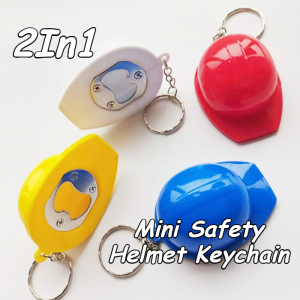 Cute Mini Hard Hat Keychain | Construction Helmet Shape Key Ring For Car Keys & Bag Charm Gift