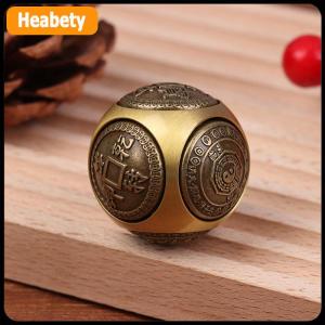 【2-3 days delivery】 Six-faced Four Blessing Luck Money Fidget Spinner Brass Stress Relief Cube Decompression Ball Fidget Toys Crafts