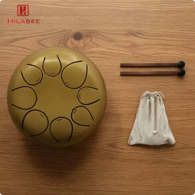 Steel Steel Handpan Drum Rounded Shape 8-Note Steel Handpan Drum Musical Instrument Includes Mallets and Bag Rust Resistant