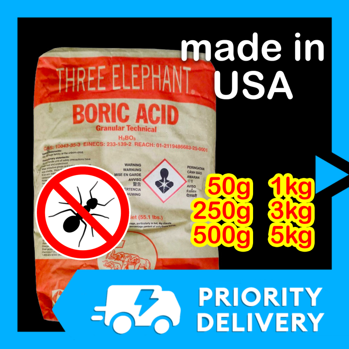 Three Elephant BORIC ACID FOR COCKROACH Ant Killer Termite Killer 1kg