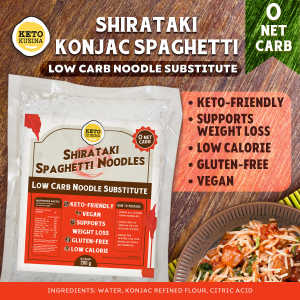 Wet Shirataki Konjac Spaghetti Pasta Noodles (200g) by Keto Kusina | Vegan Keto Low Carb Pasta Substitute Gluten-Free