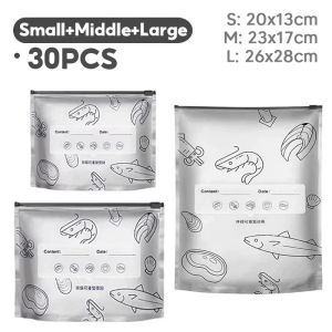 10Pcs Zipper Aluminum Foil Food Storage Bag ood Grade Resealable Freezer Pouches With Write On Label