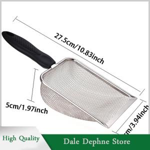 [Dale Dephne] Pet Cleaning Tools Stainless Steel Feces Shovel Net Cat Litter Shovel Reptiles Lizard Sand Shovel Mesh Screen Fecal Spoon