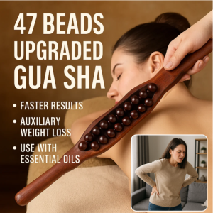 Rolling Stick Double Row Massage Scraping Stick Universal Meridian Dredging Massage Abdomen Tendon Stick Scraping Leg Back Push Tool 53珠双排擀筋棒