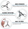 SILANON Fishing 3 Way Swivel Snaps Stainless Steel Cross Line Duo Lock Snap Swivels Saltwater Barrel Triple Swivels Fishing Tackle Connector for Catfish Trolling Surf Rig 26-83LB. 