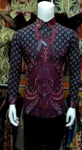 kemeja batik pria lengan panjang slimfit modern baju tradisional mewah terbaru terlaris