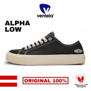 Ventela Alpha Low Black Natural [OFFICIAL] Sepatu Sneakers Kasual Pria Wanita Sepatu Sekolah