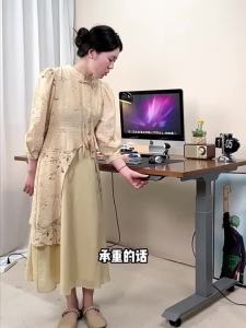 [CozyNest ] Dual Motor Study Table Inligent Electric Lift Table Solid Wood Home Office Computer Desk