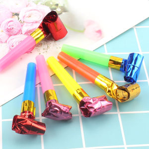 20Pcs Random color Children Blowing Dragon Whistle Funny Child Birthday Party Supplies Long Nose Plastic Horn Props