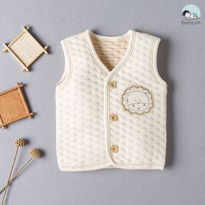 Áo Gile cho bé cotton hữu cơ tự nhiên 100% mềm mại và ấm áp