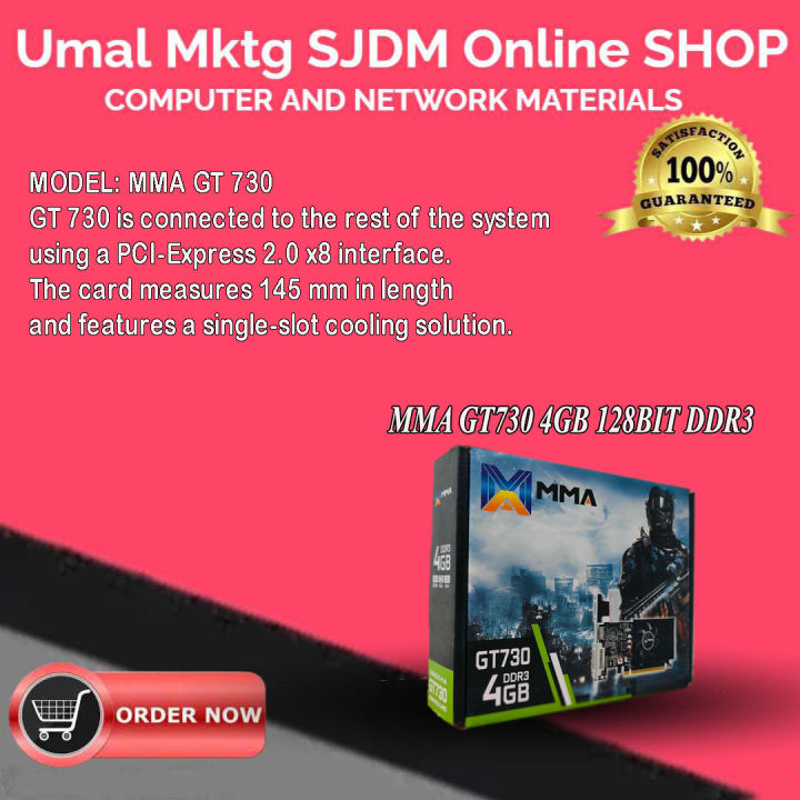 Geforce Gt 730 4g Graphic Card MMA GT730 4GB 128BIT DDR3