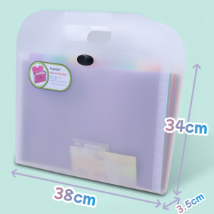 Long Folder File Organizer Expanding File Folder Document Organizer 13 Pockets Rainbow Inner Pages 38x34x3.5cm